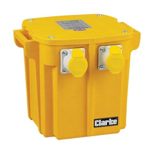 Clarke CTR 6300/3 Heavy Duty Transformer BS4343 2 x 16 amp + 1 x 32 amp Input 230v AC. Output 110v