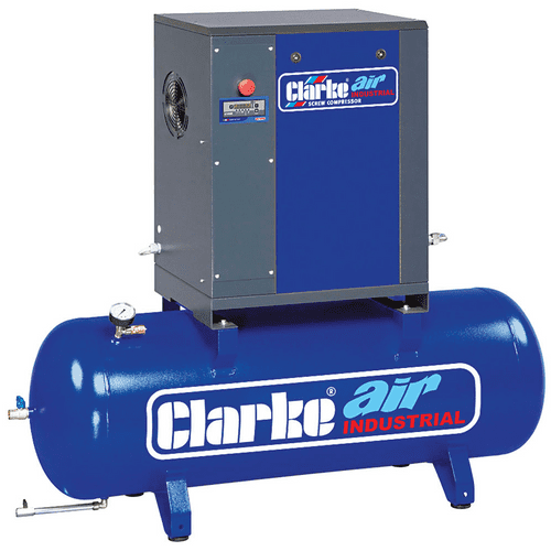 Clarke CXR20R 20HP Industrial Screw Compressor with Air Receiver and Dryer 65.3CFM, 500L 400V~50Hz