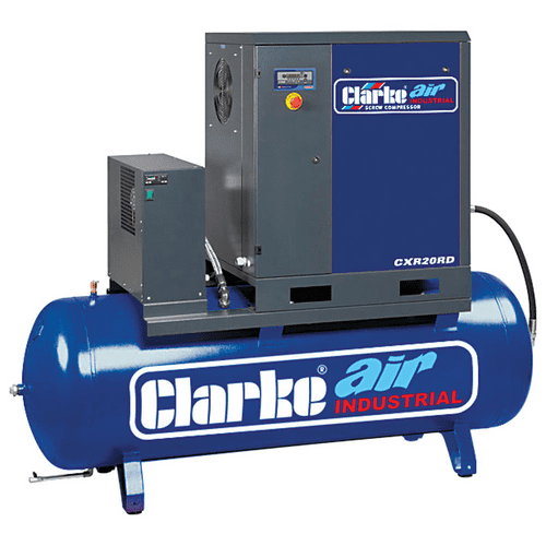 Clarke CXR20RD 20HP Industrial Screw Compressor with Air Receiver and Dryer 65.3CFM, 500L 400V~50Hz