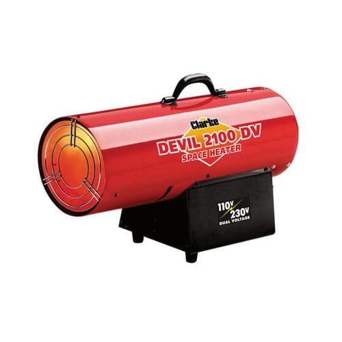Clarke Devil 2100DV Dual Voltage Propane Fired Space Heater 49.8Kw/170000Btu 110V/240V~50Hz