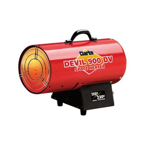 Clarke DEVIL 900DV Dual Voltage Propane Fired Space Heater 24.9kW 85,000 BTU 110V/240V~50Hz