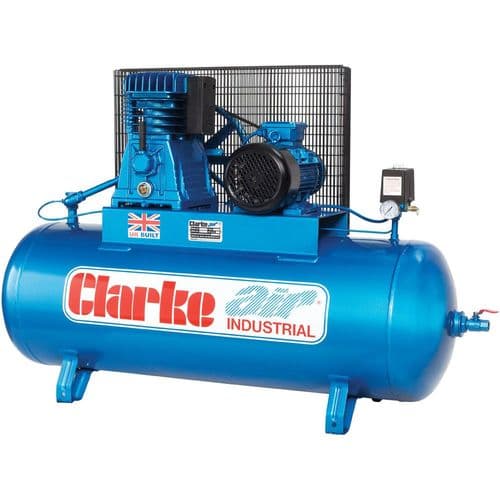 Clarke XE25/200 Industrial Air Compressor (WIS) 200L 5.5hp 145psi/10 Bar 400V~50Hz