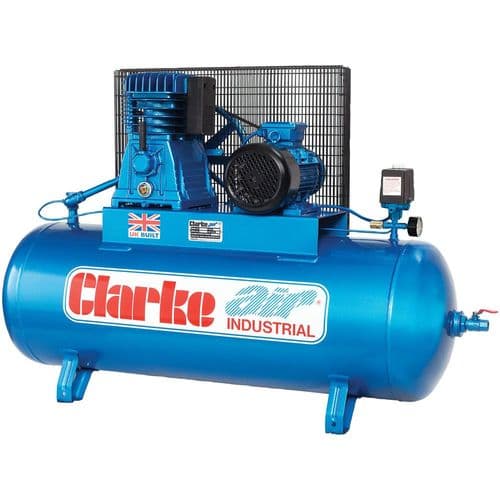 Clarke XE36C200 Industrial Air Compressor Wired In Starter 30CFM 200L 7.5Hp 400V~50Hz