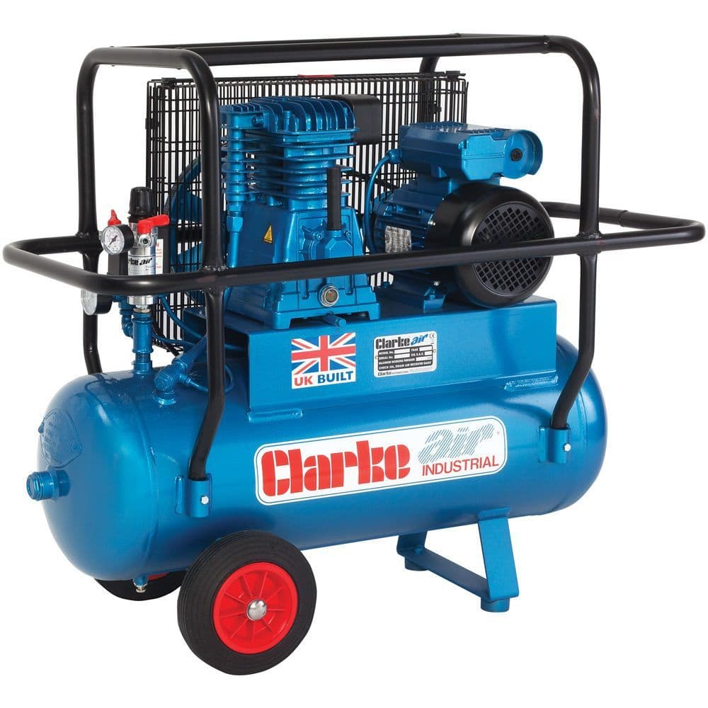 Clarke XEPVH16/50 OL Mobile Air Compressor 50L Receiver With Cage 14CFM ...