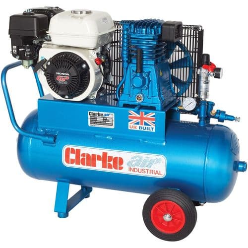 Clarke XPP15/50 Honda Petrol Heavy Duty Air Compressor 15CFM 50L Receiver 6.5hp 101.5 psi