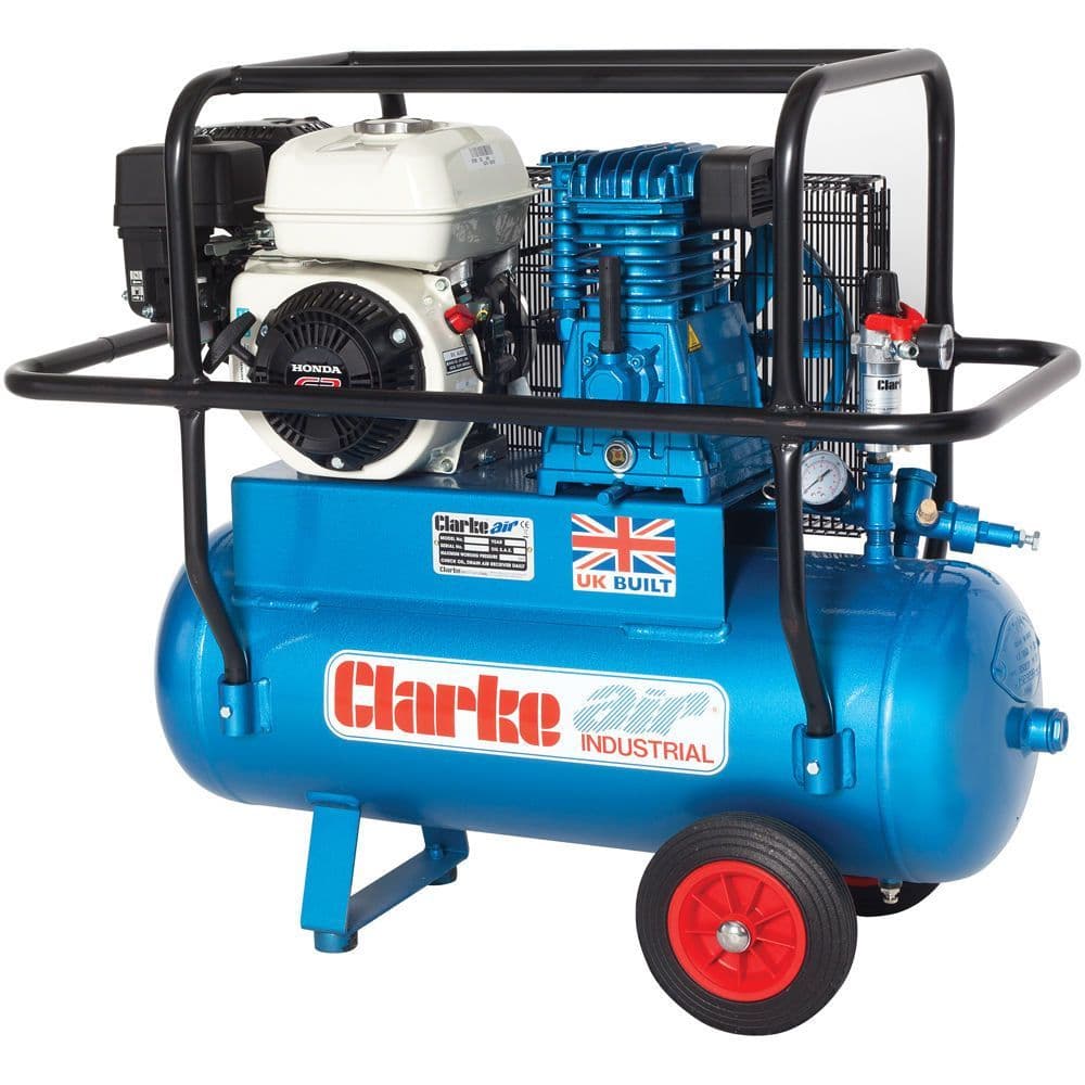 Clarke XPPH15/50 Portable Belt Driven Honda Engine Air Compressor 6 5HP ...