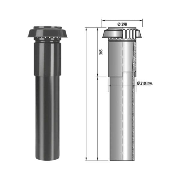 Cool Energy 180mm EPP Duct Roof Terminal Expanded Polypropylene With Weatherproof Mushroom