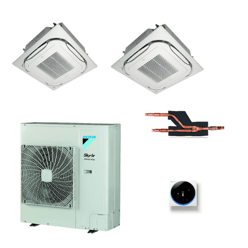 Daikin Air Conditioning 2 x FCAG35B 3.5kW 1 x RZAG71NV1 Alpha 7Kw Twin Cassette System R32 A++ 1Ph