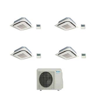 Daikin Air conditioning Multi 4MXS80E Heat Pump Inverter 4 x FFQ25C Mini Cassette (2.5Kw/9000Btu) 600x600 A+ 240V~50Hz