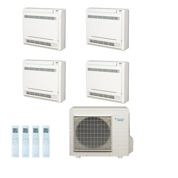 Daikin Air conditioning Multi 4MXS80E Heat Pump Inverter 4 x FVXS25F (2.5Kw/9000Btu) Floor/Console A+ 240V~50Hz