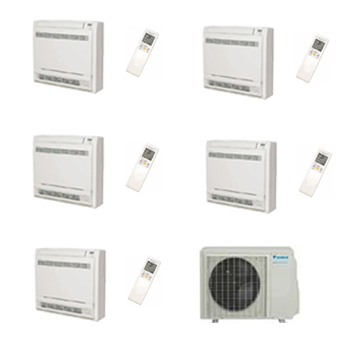 Daikin Air conditioning Multi 5MXS90E Heat Pump Inverter 5 x FVXS25F (2.5kw / 9000 Btu) Floor/Console 240V~50Hz