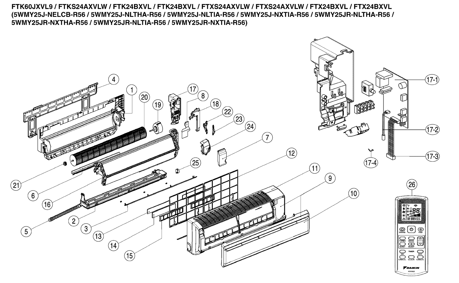 Daikin Air Conditioning Spare Part 4021148 PRINTED CIRCUIT ASSY