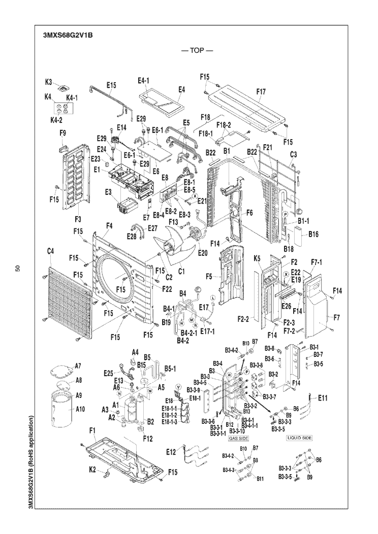 Daikin Air Conditioning Spare Part 5018431 Compressor 2YC45RXD