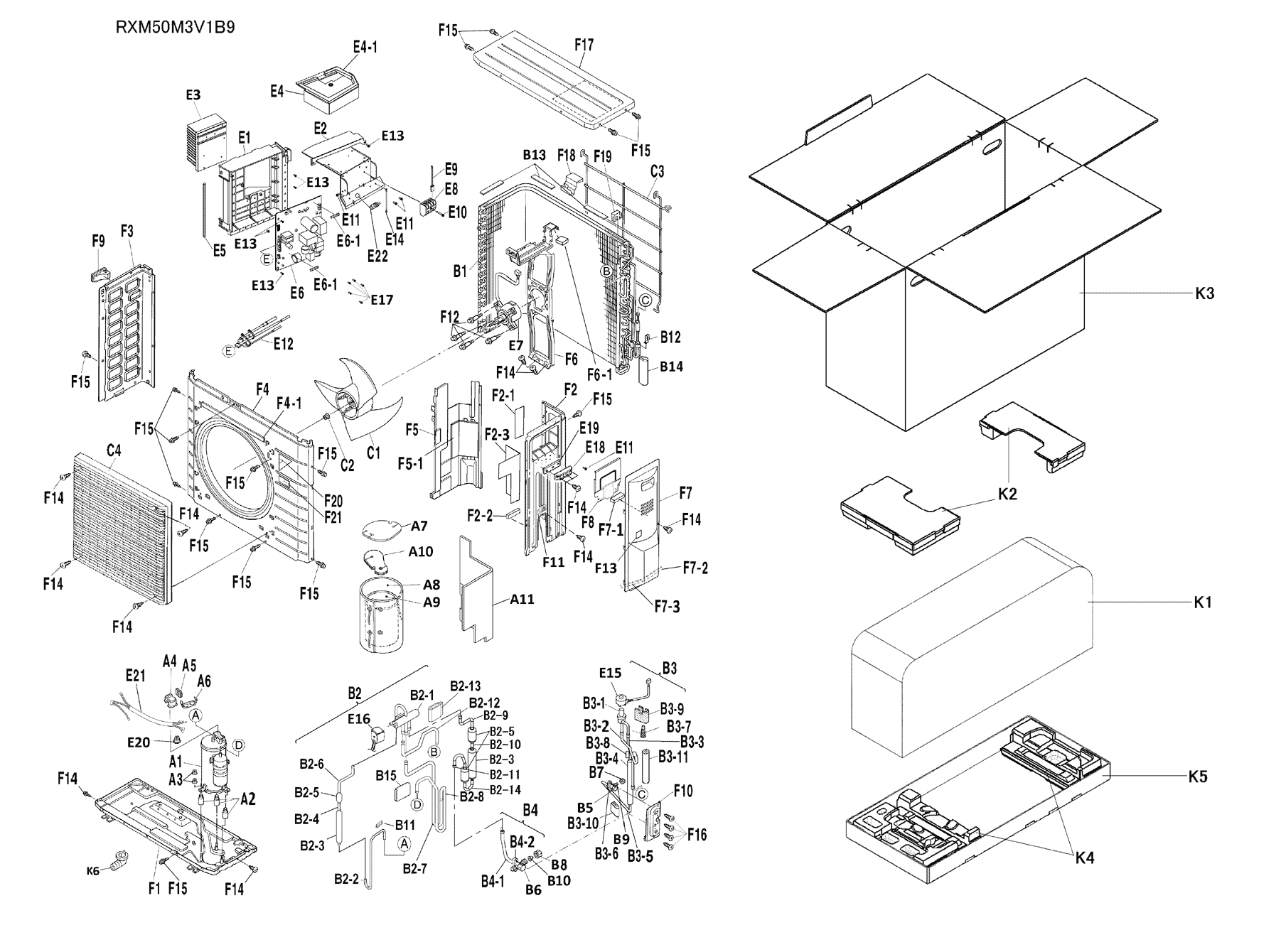 Daikin Air Conditioning Spare Part 5020234 PCB 3F02201224N EX1303344B B