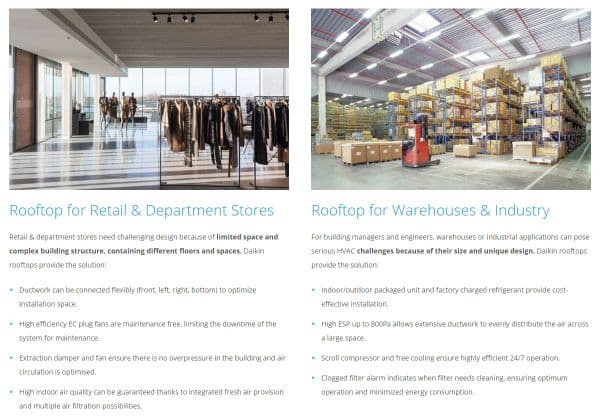 Daikin UATYA150BFC2Y1 Rooftop AC Packaged Fresh Air Heat Pump 150Kw/510000Btu 415V~50Hz