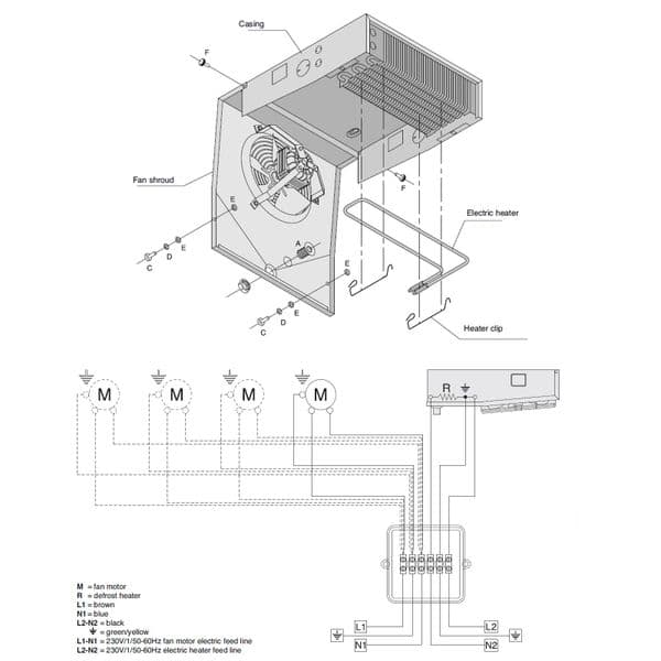 Danfoss Optyma Frozen Food EVS291/BED OP-LSQM048NTW05G/E -21 DegC 10M3 Room        Coldroom Kit