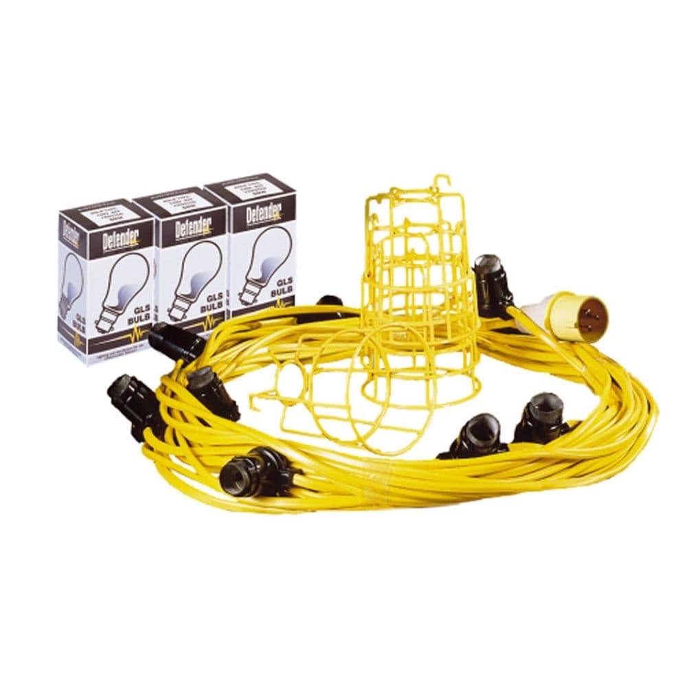 Defender E89320 100M GLS Festoon Hanging Light Chain With 33 Holders ES ...