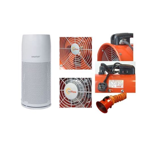 Dental Surgery Ventilation & Air Purifier Package 3400m3/hr Vent, Hepa UV-C & Ionizer 240V~50Hz