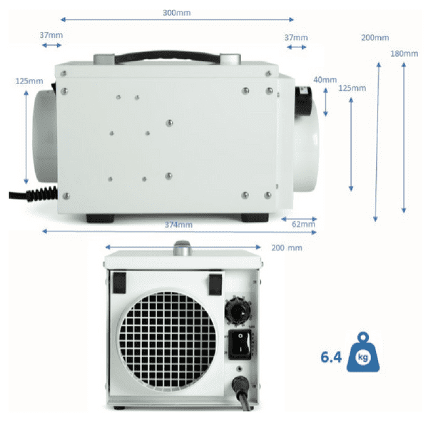 Ecor-Pro DH1211 White Desiccant Dehumidifier 12L/Day 110V~50Hz