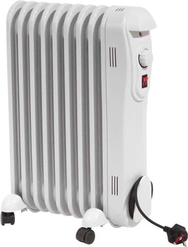 EH1842 Oil Filled Radiator With Castors 3 Heat Settings & Thermostat 1.5Kw/5000Btu