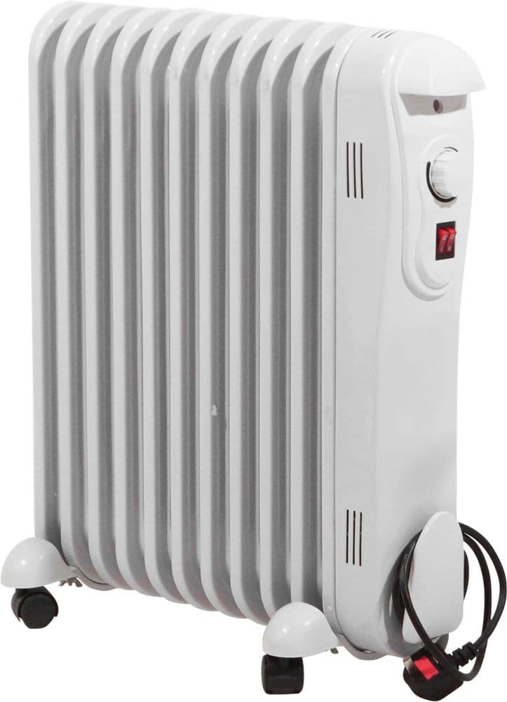 EH1844 Oil Filled Radiator With Castors 3 Heat Settings & Thermostat ...