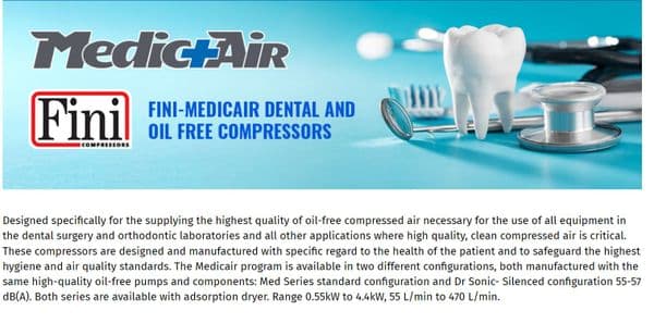 Fini DR.SONIC Air Compressor 320-50V-ES-3M 2.2kW, 8 Bar, 50Lt Receiver, Dryer and Sound Proof Cover