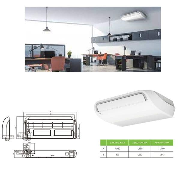 Fujitsu Air Conditioning AIRSTAGE ABEG22KRTA AOEG22KBTB Ceiling Mounted Heat Pump 6Kw/22000Btu A++