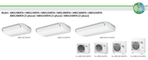 Fujitsu Air Conditioning AIRSTAGE ABEG30KRTA AOEG30KBTB Ceiling Mounted Heat Pump Install Kit