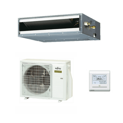 Fujitsu Air Conditioning AIRSTAGE ARXG14KLLAP AOEG14KBTB Slim Duct Heat Pump R32 Install Kit