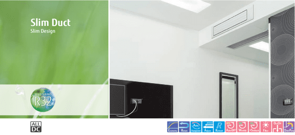 Fujitsu Air Conditioning AIRSTAGE ARXG18KLLAP AOEG18KBTB Slim Duct Heat Pump R32 5Kw/18000Btu