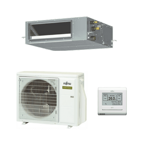 Fujitsu Air conditioning AIRSTAGE ARXH18KMTAP AOEG18KBTB Concealed Duct Heat Pump 5Kw Install Kit