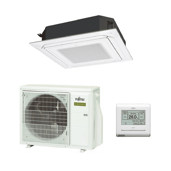 Fujitsu Air Conditioning AIRSTAGE AUXG22KRLB AOEG22KBTB Circular Flow Cassette 6Kw/22000Btu 1Ph