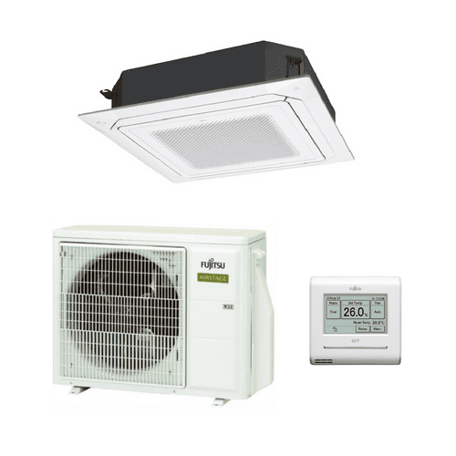 Fujitsu Air Conditioning AIRSTAGE AUXG30KRLB AOEG30KBTB Circular Flow Cassette 8Kw/30000Btu 1Ph