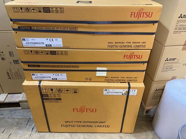 Fujitsu Air Conditioning AOYG14KBTA2 Heat Pump 2 x ASYG07KMCC 2Kw/7000Btu Wall R32  A++ 240V~50Hz