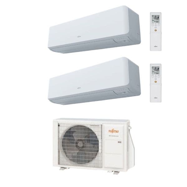 Fujitsu Air Conditioning AOYG18KBTA2 Heat Pump 2 x ASYG09KGTB 2.5Kw/9000Btu Wall R32 A++ 240V~50Hz