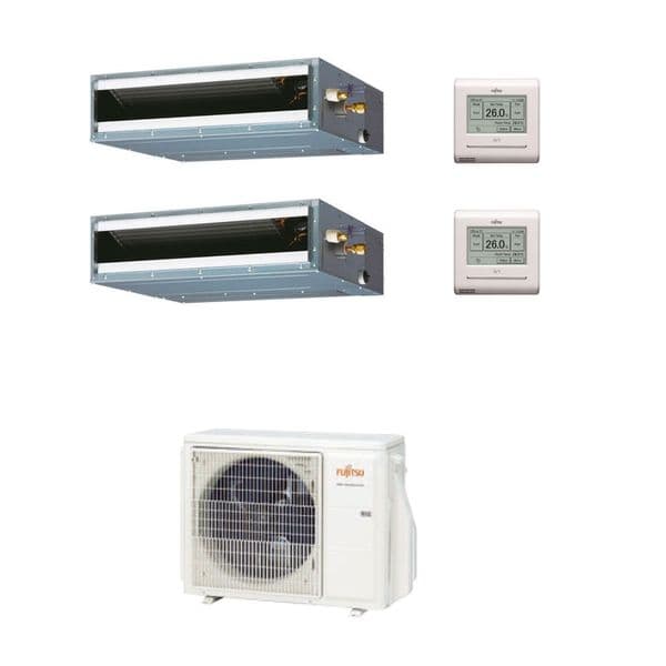 Fujitsu Air Conditioning AOYG18KBTA2 Multi 2 x ARXG07KLLAP 2Kw/7000Btu Ducted A++ R32 240V~50Hz