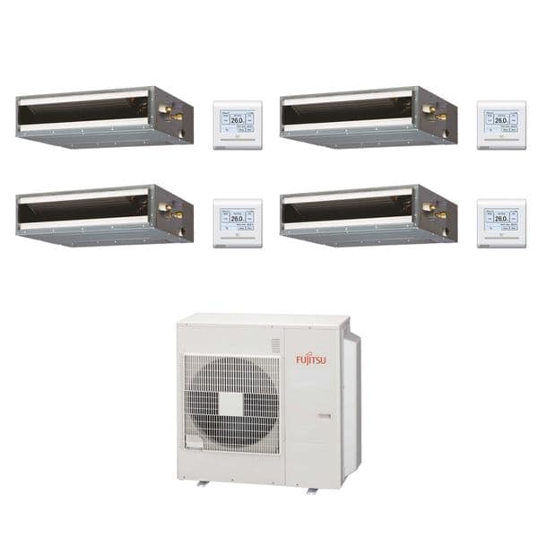 Fujitsu Air Conditioning AOYG30KBTA4 Multi 4 x ARXG07KLLAP 2Kw/7000Btu Ducted A++ R32 240V~50Hz