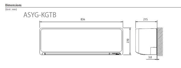Fujitsu Air Conditioning AOYG36KBTA5 Heat Pump 5 x ASYG12KGTB 3.5Kw/12000Btu Wall R32 A++ 240V~50Hz