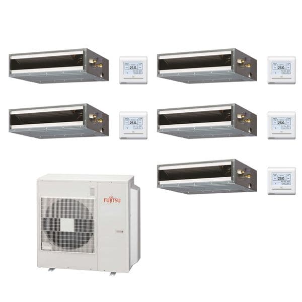 Fujitsu Air Conditioning AOYG36KBTA5 Multi 5 x ARXG07KLLAP 2Kw/7000Btu Ducted A++ R32 240V~50Hz