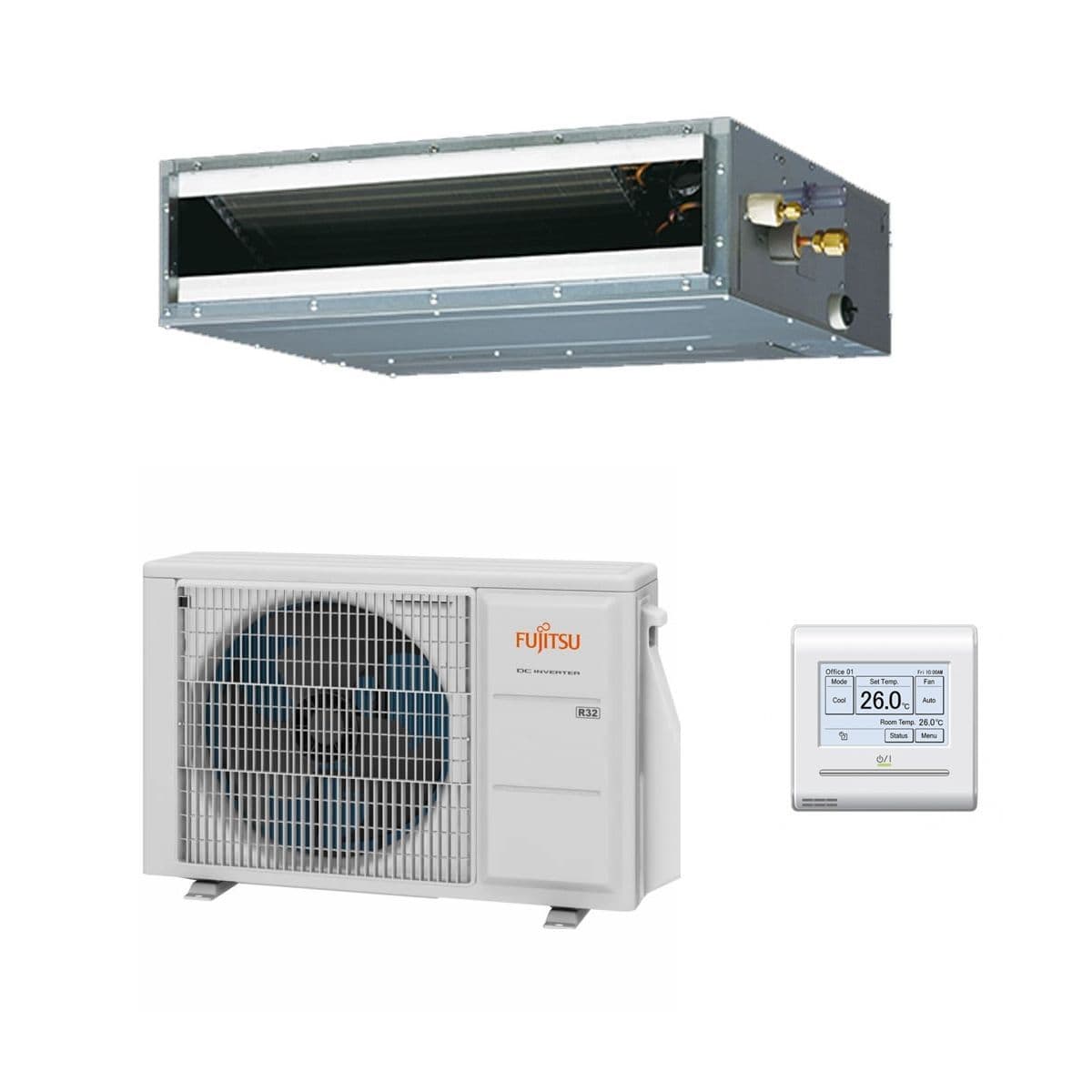 Fujitsu Air Conditioning ARXG14KLLAP Slim Duct Heat Pump R32 A