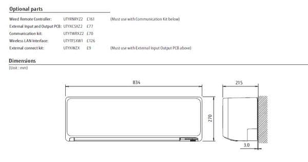 Fujitsu Air conditioning ASYG07KGTB Wall Mount Heat pump Inverter A+++ R32 2Kw/7000Btu 240V~50Hz