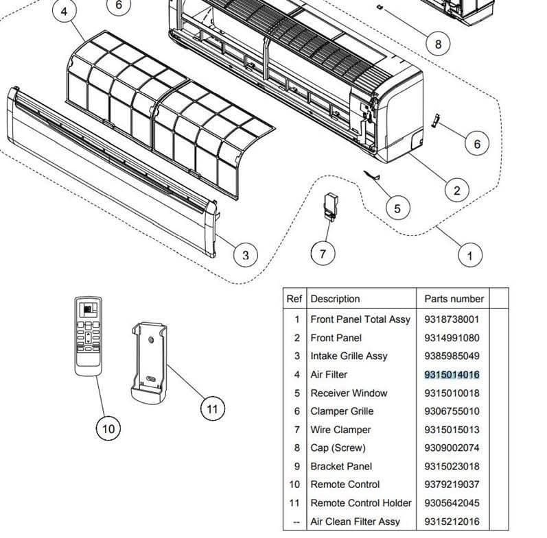 Fujitsu Air Conditioning Spare Part 9315014023 AIR FILTERINDIVIDUAL