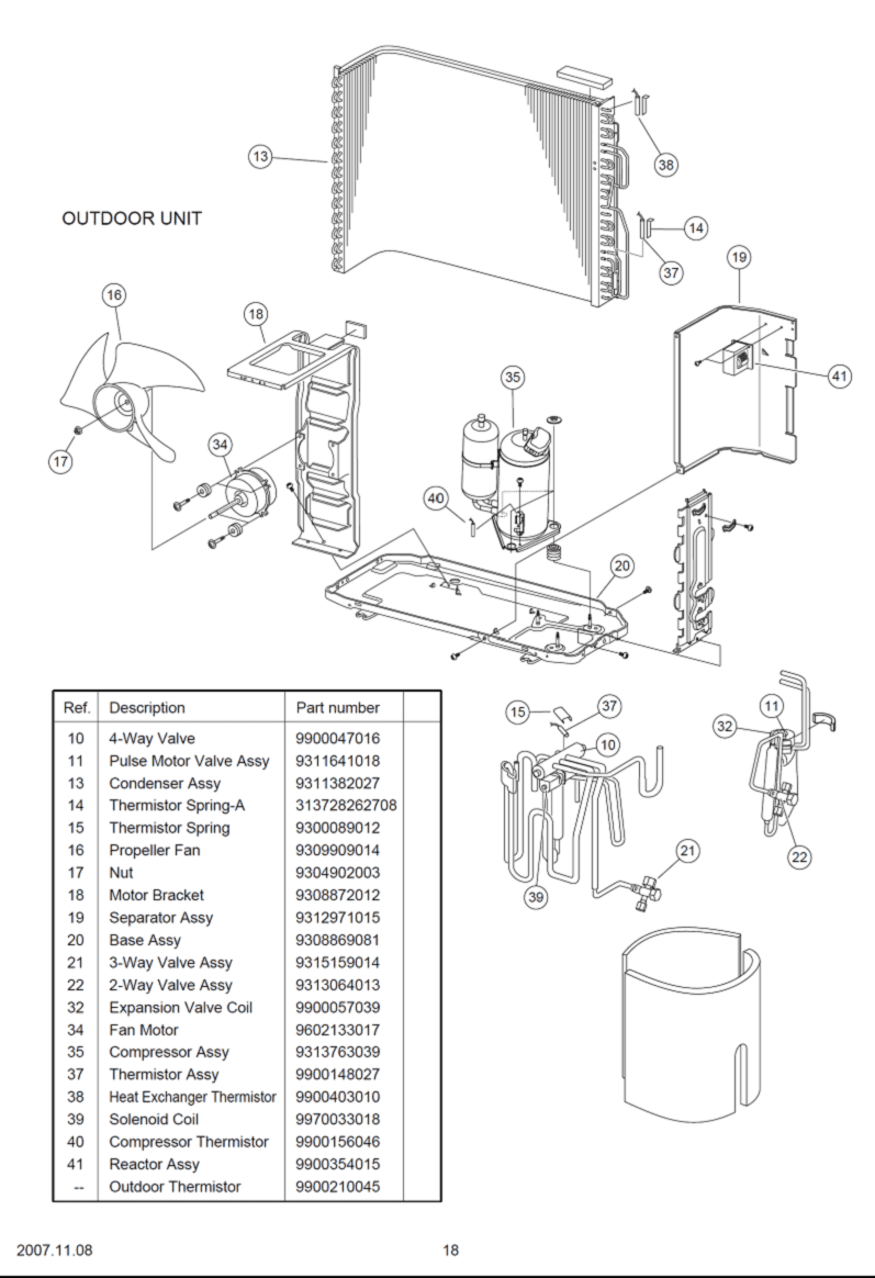 Fujitsu Air Conditioning Spare Part 9900047016 4WAY VALVE For AOYB12LACL