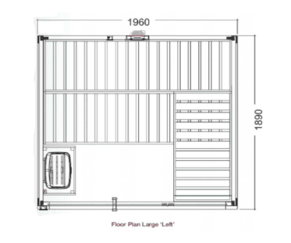 Harvia Family Large Sauna Cabin Left Interior Design