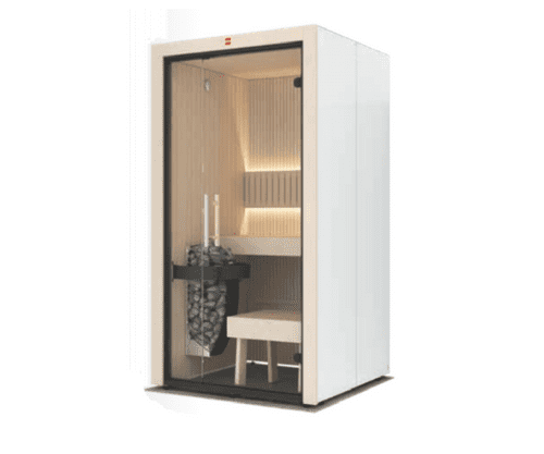 Harvia Urban Small White Gloss Sauna Cabin with Aspen Interior