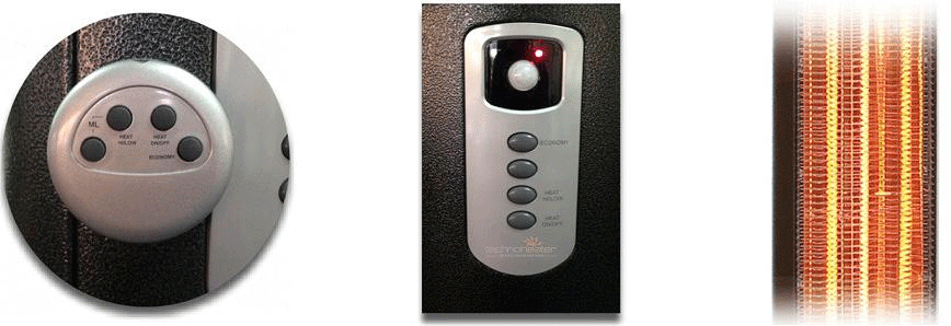 Helios 3kW / 12000 Btu Carbon Fibre Electric Patio Heater With Magnetic Remote Control 240V~50hZ