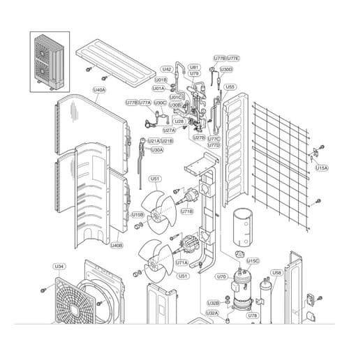 Hitachi Air Conditioning Spare Part P27308 Condenser Coil For RAS-10HRNM