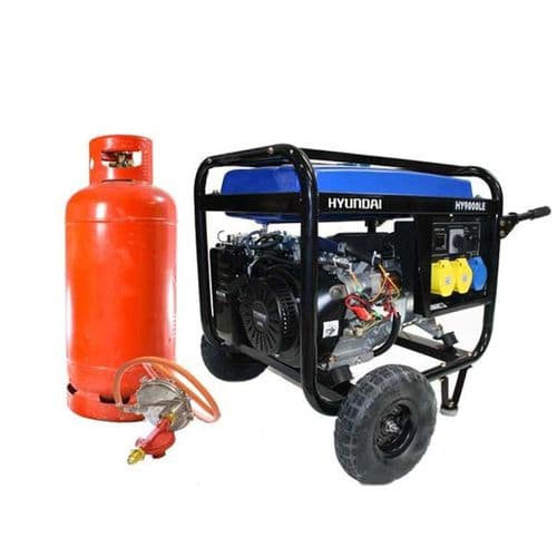 Hyundai 6.6kW Electric Start Dual Fuel Petrol/LPG Generator HY9000LEk-LPG 115/240V~50Hz