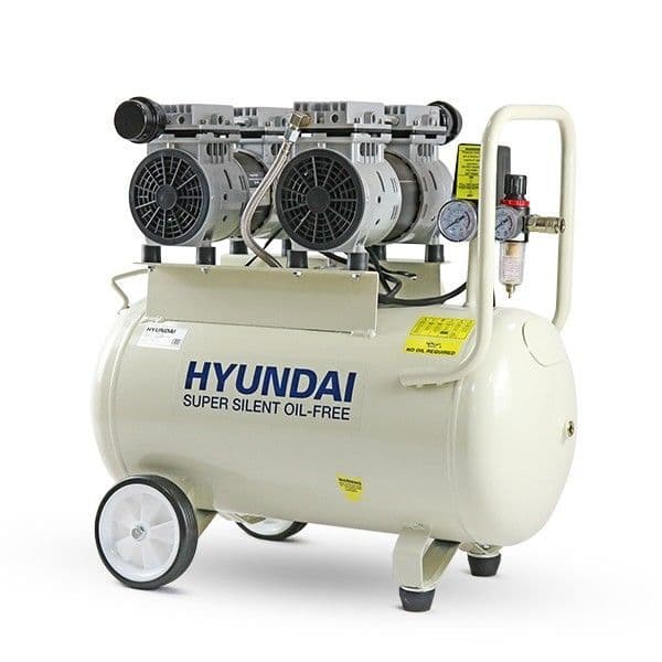 Hyundai Air Compressor HY27550-5 11CFM/100psi Oil Free Low Noise Electric 2hp 50 Litre 5 Piece Kit