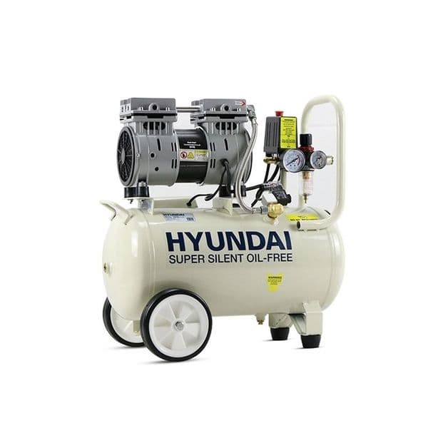 Hyundai Air Compressor HY7524 24 Litre 5.2CFM/100psi Silenced Oil Free Direct Drive 230V
